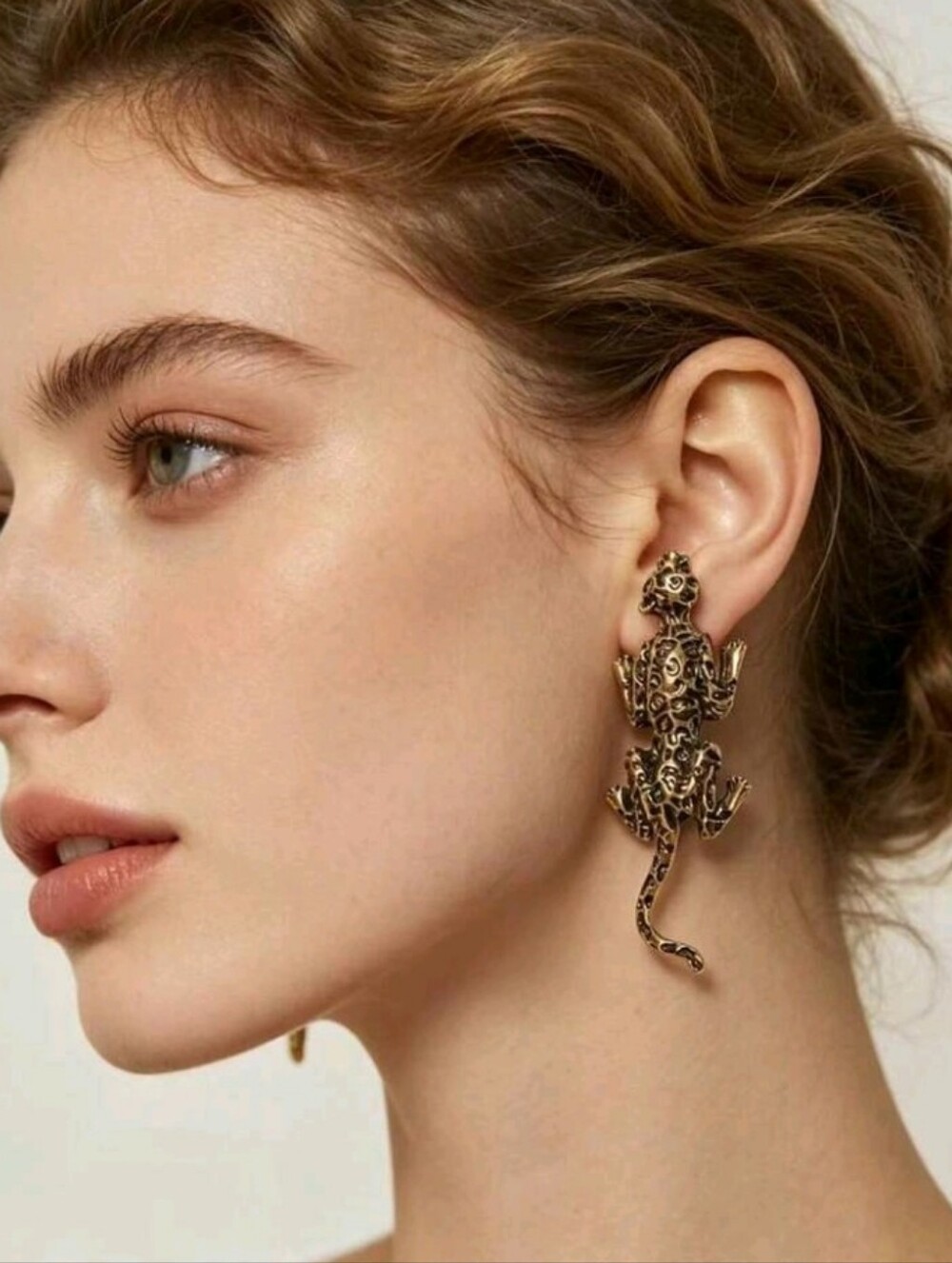 NEW! Unique Gold Panther 3D Drop Post Earrings - Women Jewelry